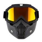 Masca protectie fata din plastic dur + ochelari ski, lentila multicolora, model MD04